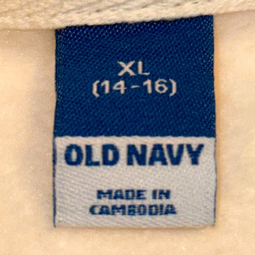 Old Navy Girl's Blue and Ivory Color Block Swirl Crew Neck Sweatshirt, XL - Picture 4 of 7